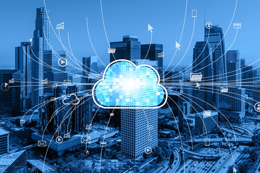 Cloud solutions for media concept image