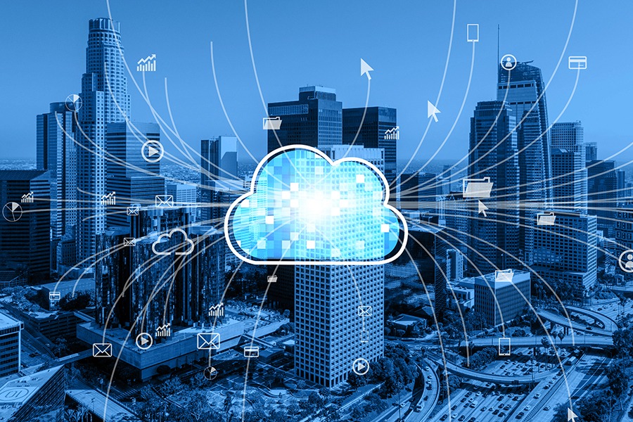 Cloud solutions for media concept image Cloud solutions for media concept image