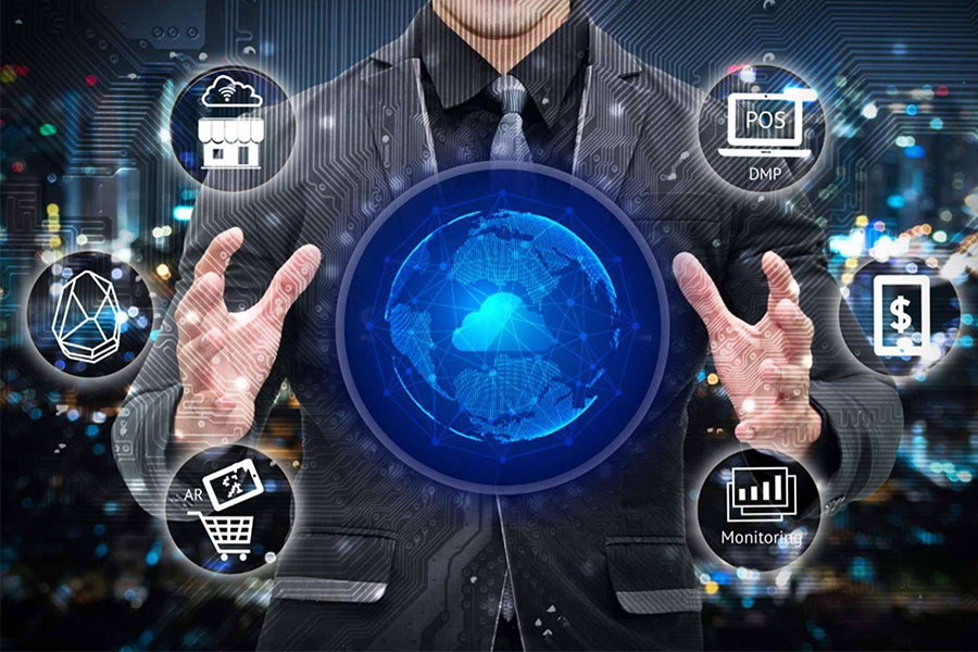 Cloud solutions for retail business concept image Cloud solutions concept image