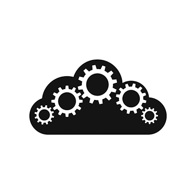 Gear icon with a cloud overlay