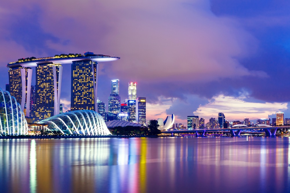 Singapore skyline at night Singapore skyline at night.