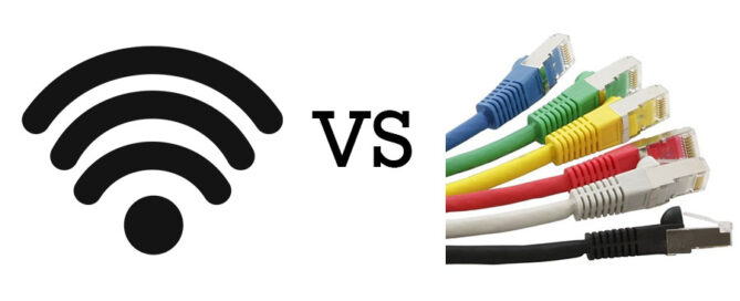 What is the difference between WiFi and ethernet concept image.