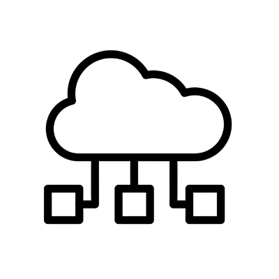 centralized cloud with interconnected devices or applications
