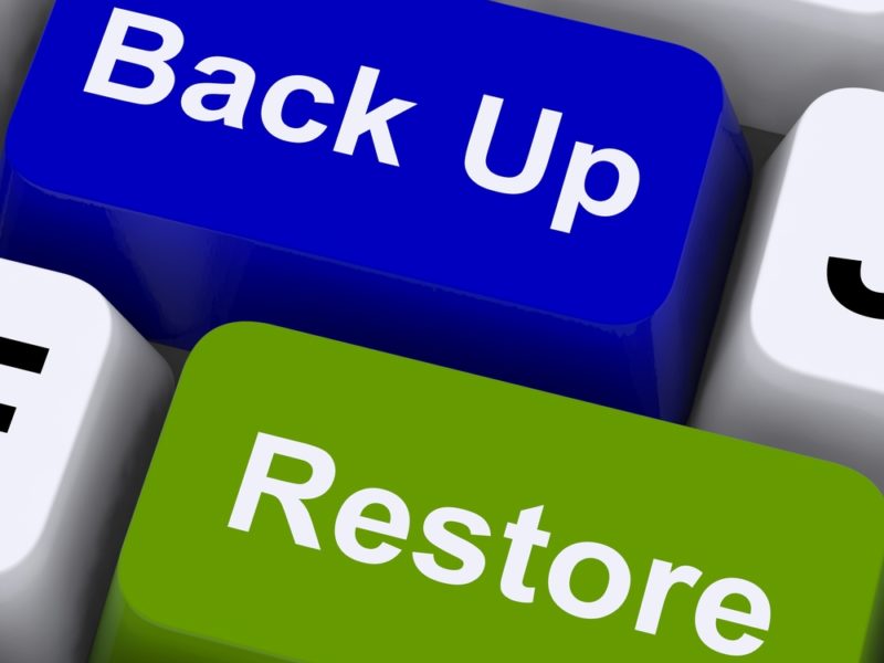 Business data backup strategy concept image. 