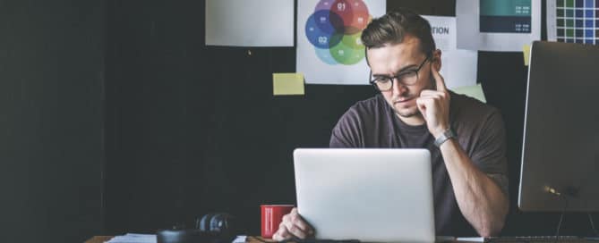 handsome business man working on design