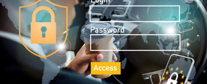 An image with security login overlay showing username and password fields representing multifactor authentication (MFA).